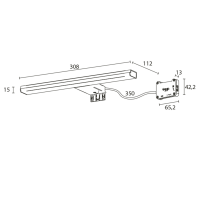 Sapho FELINA LED svítidlo, 8W, 308x15x112mm, chrom FE030
