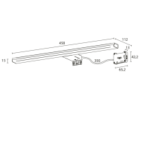 Sapho FELINA LED svítidlo, 10 W, 458x15x112 mm, chrom FE045