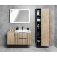 Sapho SORT zrcadlo s LED osvětlením 100x70cm, černá mat ST100