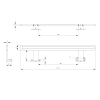 Sapho MIRAKA LED svítidlo 9W, 230V, 600x35x120mm, akryl, chrom MR600