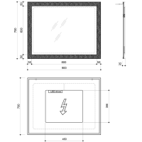 Sapho FLUT zrcadlo s LED podsvícením 900x700mm, bílá FT090
