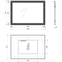 Sapho FLUT zrcadlo s LED podsvícením 1000x700mm, bílá FT100