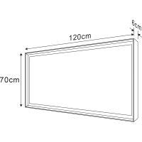 Sapho SORT zrcadlo s LED osvětlením 120x70cm, černá mat ST120