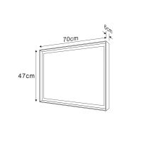 Sapho SORT zrcadlo s LED osvětlením 47x70cm, černá mat ST047