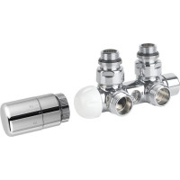 Sapho TWIN připojovací sada ventilů termostatická pro středové připojení, pravé, chrom CP3010