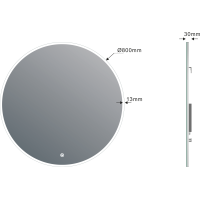 Sapho VISO kulaté zrcadlo s LED osvětlením ø 80cm, senzor, 2700-6500K VS080S
