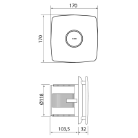 Cata X-MART 12T koupelnový ventilátor axiální s časovačem, 20W, potrubí 120mm, nerez mat 01051000