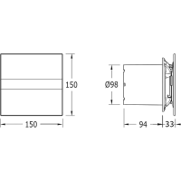 Cata E-100 GB koupelnový ventilátor axiální, 8W, potrubí 100mm, černá 00900402