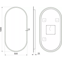 Sapho MINOX oválné zrcadlo s LED osvětlením 50x100cm MX250