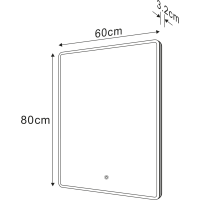 Sapho PIRI zrcadlo s LED osvětlením 60x80cm, senzor, 2700-6500K PR600S