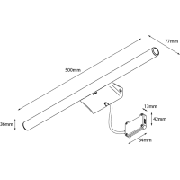 Sapho IRENE 2 LED svítidlo, 9 W, 500x35x77 mm, chrom E27556CI