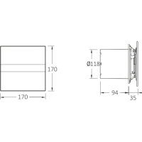 Cata E-120 GT koupelnový ventilátor axiální s časovačem, 15W, potrubí 120mm, bílá 00901100