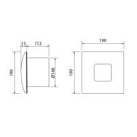 Cata SILENTIS 15 koupelnový ventilátor axiální, 25W, potrubí 150mm, bílá 01090000