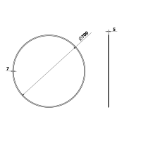 Sapho RENGAS kulaté zrcadlo s fazetou ø 70cm, bez úchytu RG070