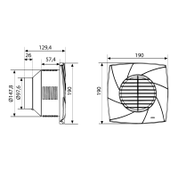 Cata CB-100 PLUS T radiální ventilátor s časovačem, 25W, potrubí 100mm, bílá 00841000