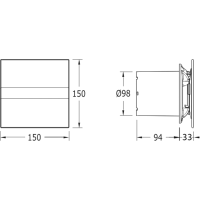 Cata E-100 GSTH koupelnový ventilátor axiální s automatem, 4W/8W, potrubí 100mm, stříbr 00900600