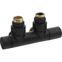 Sapho TWIN BLACK připojovací sada ventilů pro středové připojení, černá mat CP4101BS
