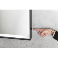 Sapho SORT zrcadlo s LED osvětlením 60x80cm, senzor, 2700-6500K, černá mat ST080S