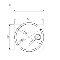 Sapho FLOAT kulaté zrcadlo s LED podsvícením ø 80cm, kosm.zrcátko, senzor, 3500-6500K, bílá FT800