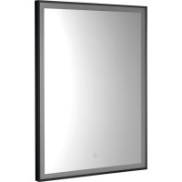 Aqualine CORNA zrcadlo s LED osvětlením 60x80cm, dotykový senzor, stmívatelné, černá mat CN060