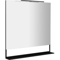 Sapho ERUPTA zrcadlo s LED osvětlením a policí 100x80cm, černá mat ERU340