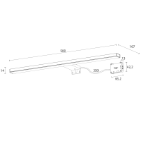 Sapho ESTHER 2 LED svítidlo, 8 W, 500x14x107 mm, černá E27586CI