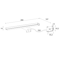 Sapho ESTHER 2 LED svítidlo, 6 W, 280x14x107 mm, černá E27679CI