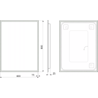 Aqualine TAURI zrcadlo s LED osvětlením 60x80cm TW260