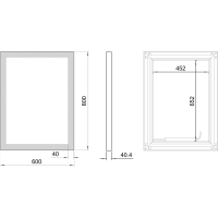 Sapho GANO zrcadlo s LED osvětlením 60x80cm, černá LG260