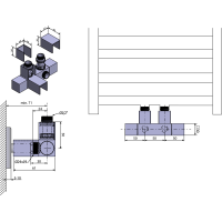 Sapho CUBE TWIN připojovací sada ventilů pro středové připojení, nerez mat CP582S