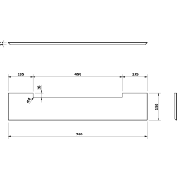 Sapho PONTE police Rockstone 760x12x150mm, bílá mat RS007