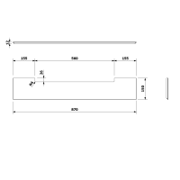 Sapho PONTE police Rockstone 870x12x150mm, bílá mat RS008