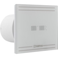 Sapho GLASS koupelnový ventilátor axiální s LED displejem, 8W, potrubí 100mm, bílá GS103