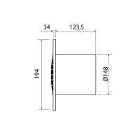 Cata B-15 PLUS koupelnový ventilátor, 25W, potrubí 150mm, bílá 00283000