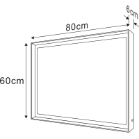 Sapho SORT zrcadlo s LED osvětlením 60x80cm, senzor, 2700-6500K, černá mat ST080S
