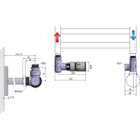 Sapho CORNER COMBI připojovací sada ventilů termostatická triaxiální, levé provedení, chrom CP3021S