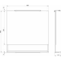 Sapho ERUPTA zrcadlo s LED osvětlením a policí 80x80cm, černá mat ERU335