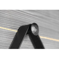 Sapho ORBITER kulaté zrcadlo s LED osvětlením ø 70cm, kožený pásek, černá mat ORL070