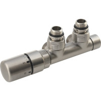 Sapho TWIN připojovací sada ventilů termostatická pro středové připojení, levá, nerez mat CP3525S