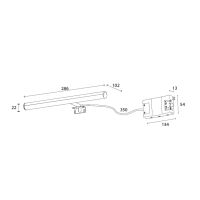 Sapho IRENE LED svítidlo, 6 W, 286x100x25mm, chrom 25861CI