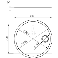 Sapho FLOAT kulaté zrcadlo s LED podsvícením ø 90cm, kosm.zrcátko, senzor, 3500-6500K, bílá FT900