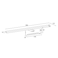 Sapho ESTHER LED nástěnné svítidlo, 6 W, 494x62x131 mm, chrom E26375CI