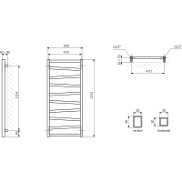 Sapho ZIG otopné těleso 500x1334 mm, antracit ZG513A