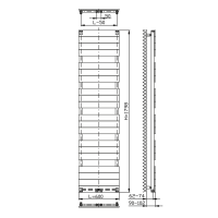 Aqualine BONDI otopné těleso 600x1798 mm, Antracit DC455T