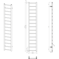 Sapho DINA otopné těleso 300x1740 mm, černá mat IR376B