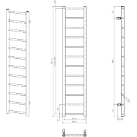 Sapho DINA otopné těleso 300x1380 mm, černá mat IR373B