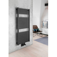 Aqualine TONDI otopné těleso rovné 450x970 mm, středové připojení, černá mat DT456T
