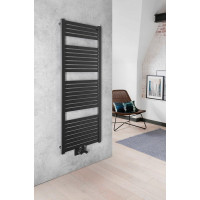Aqualine TONDI otopné těleso rovné 450x1330 mm, středové připojení, černá mat DT476T