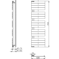 Aqualine MILI otopné těleso 600x1510 mm, bílá DC640T