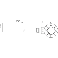 Aqualine Elektrická topná tyč s termostatem, rovný kabel, 500 W, chrom LT67445